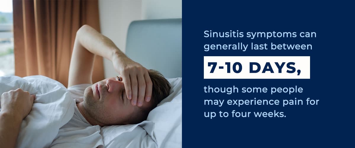 02 Sinusitis symptoms can generally last between